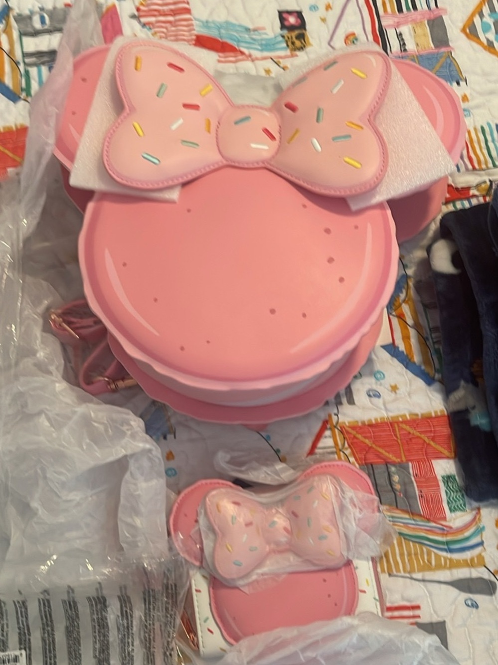 Loungefly Pink Minnie Ears Crossbody Bag with Sprinkles Bow